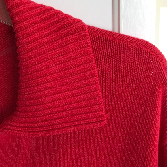 AVA & VIV Cotton Blend Sweater Long Sleeve V Neck Red NWT Women’s Plus Size 1X - Picture 4 of 15